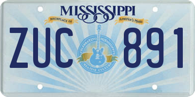 MS license plate ZUC891
