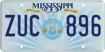 MS license plate ZUC896