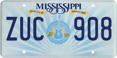 MS license plate ZUC908