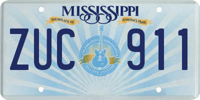 MS license plate ZUC911