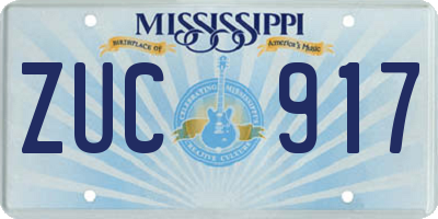MS license plate ZUC917