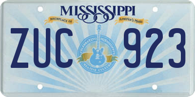 MS license plate ZUC923