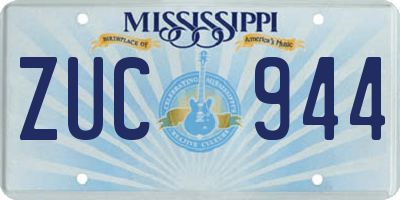 MS license plate ZUC944