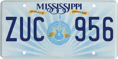 MS license plate ZUC956