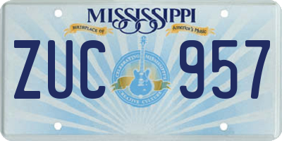 MS license plate ZUC957