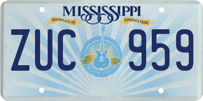 MS license plate ZUC959