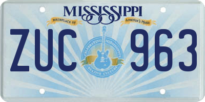 MS license plate ZUC963