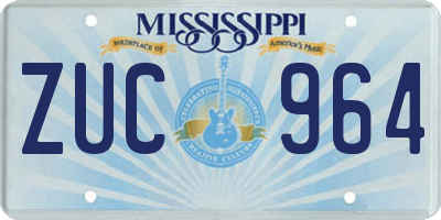 MS license plate ZUC964