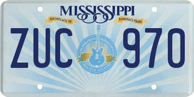 MS license plate ZUC970