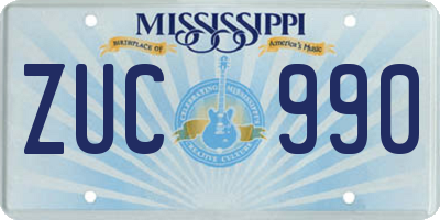 MS license plate ZUC990
