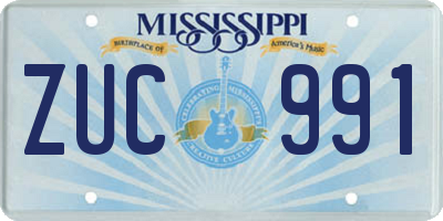 MS license plate ZUC991