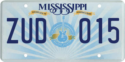 MS license plate ZUD015