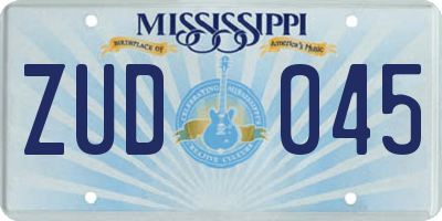 MS license plate ZUD045