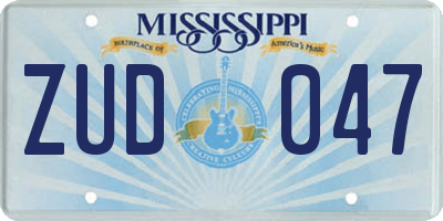 MS license plate ZUD047