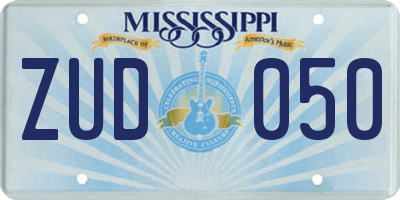 MS license plate ZUD050