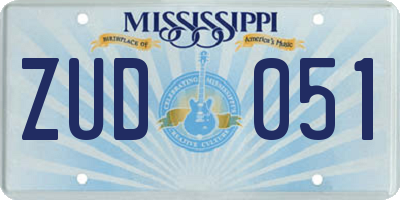 MS license plate ZUD051