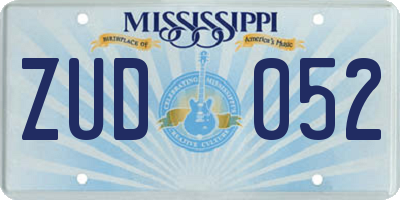 MS license plate ZUD052