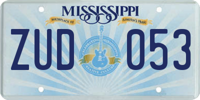 MS license plate ZUD053