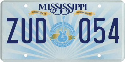 MS license plate ZUD054