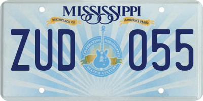 MS license plate ZUD055