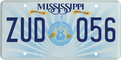 MS license plate ZUD056