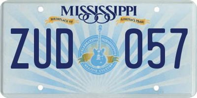 MS license plate ZUD057