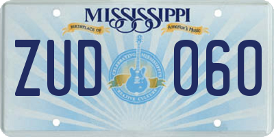 MS license plate ZUD060