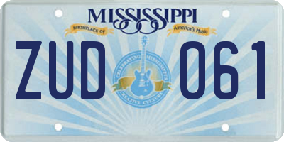 MS license plate ZUD061