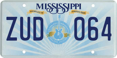 MS license plate ZUD064