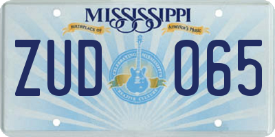 MS license plate ZUD065