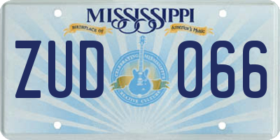 MS license plate ZUD066