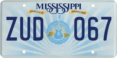 MS license plate ZUD067