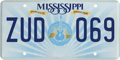 MS license plate ZUD069