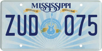 MS license plate ZUD075