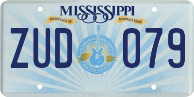 MS license plate ZUD079
