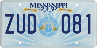 MS license plate ZUD081