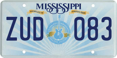 MS license plate ZUD083