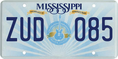 MS license plate ZUD085