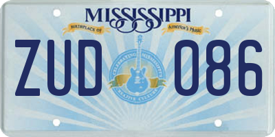 MS license plate ZUD086