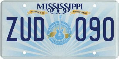 MS license plate ZUD090