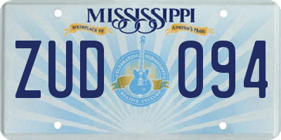 MS license plate ZUD094