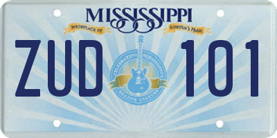 MS license plate ZUD101