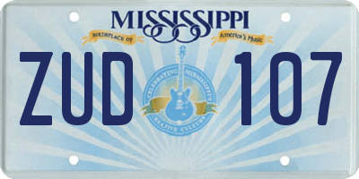 MS license plate ZUD107
