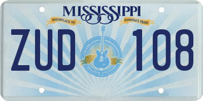 MS license plate ZUD108