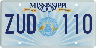 MS license plate ZUD110