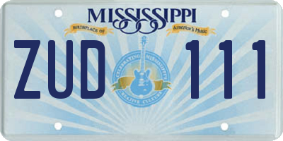MS license plate ZUD111