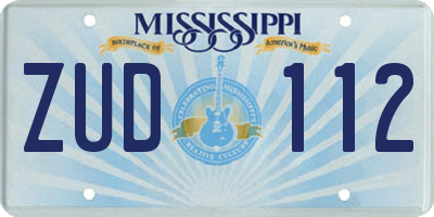 MS license plate ZUD112