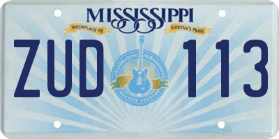 MS license plate ZUD113
