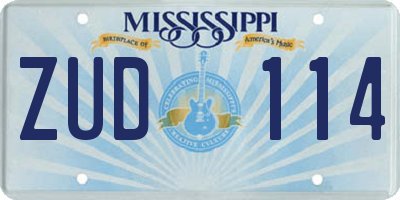 MS license plate ZUD114