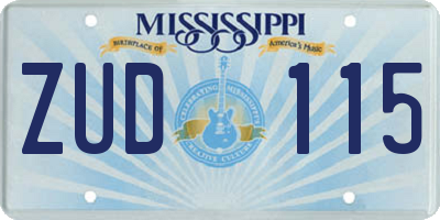 MS license plate ZUD115